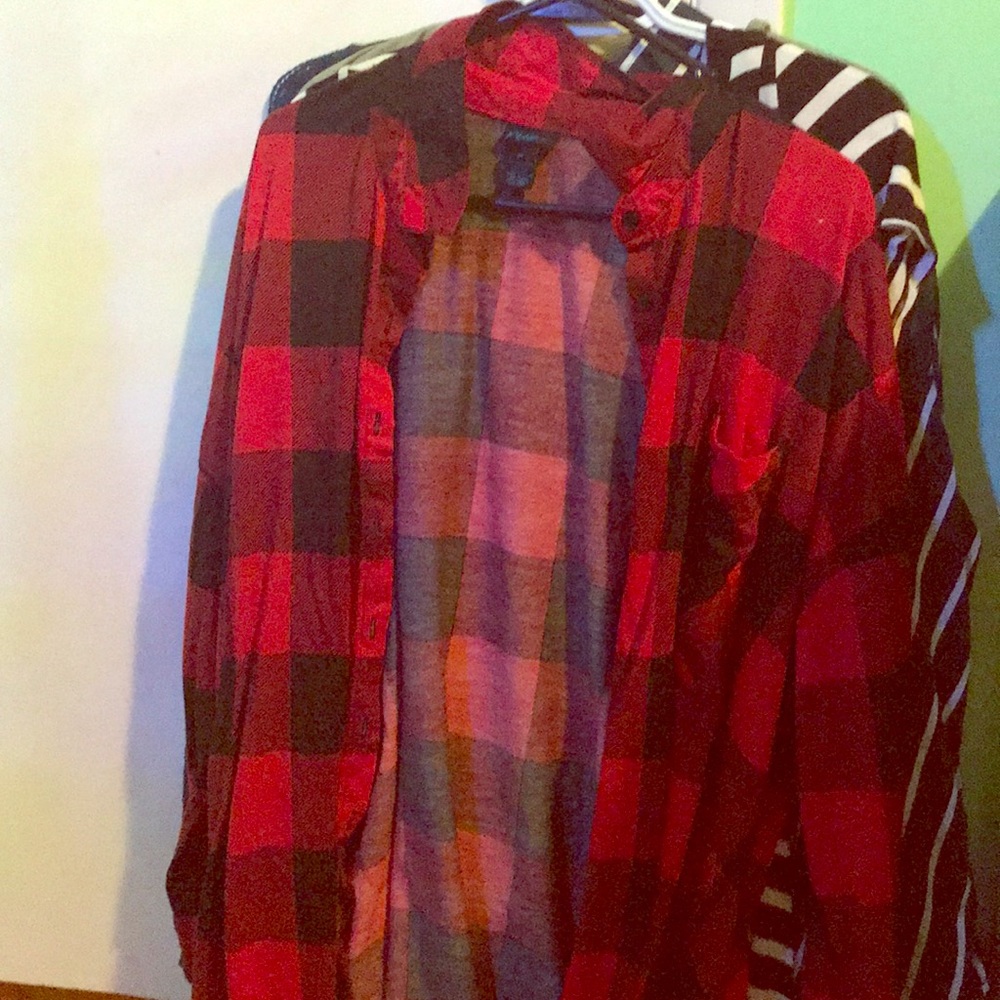 Oversized red flannel shirt from rue21